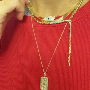 Gold Herringbone Necklace